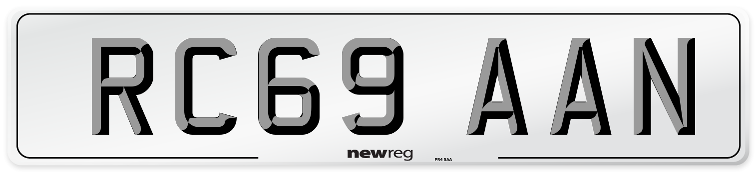 RC69 AAN Number Plate from New Reg